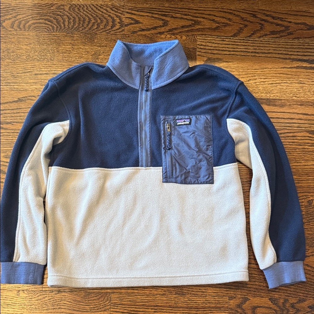 Patagonia Men's Zip-Up Sweater in Navy and Cream